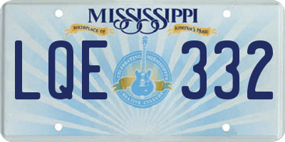 MS license plate LQE332