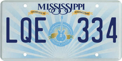 MS license plate LQE334