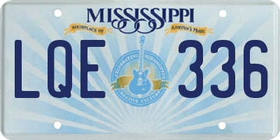 MS license plate LQE336