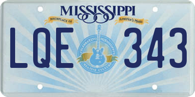 MS license plate LQE343