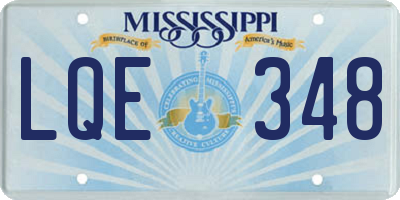 MS license plate LQE348