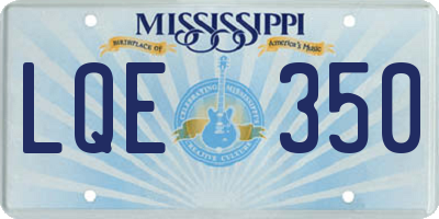 MS license plate LQE350