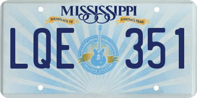 MS license plate LQE351