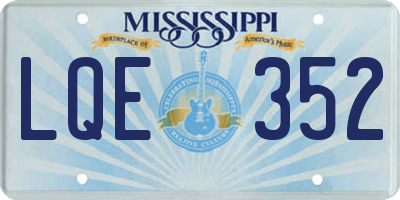 MS license plate LQE352