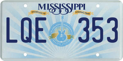MS license plate LQE353