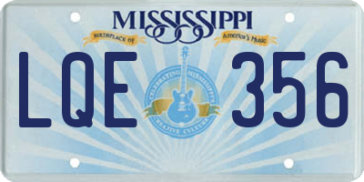 MS license plate LQE356