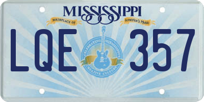 MS license plate LQE357