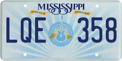 MS license plate LQE358