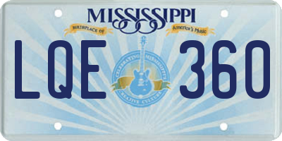 MS license plate LQE360