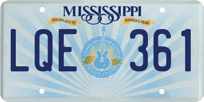 MS license plate LQE361