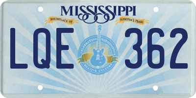 MS license plate LQE362