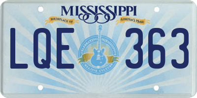 MS license plate LQE363