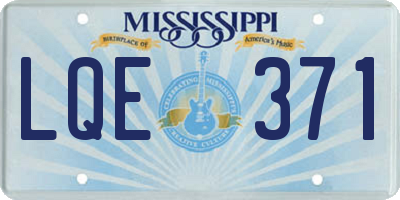 MS license plate LQE371