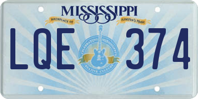MS license plate LQE374