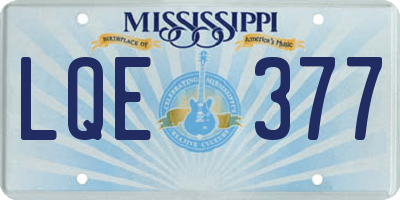 MS license plate LQE377