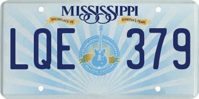 MS license plate LQE379