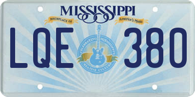 MS license plate LQE380