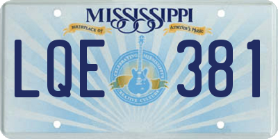 MS license plate LQE381