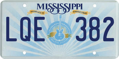 MS license plate LQE382