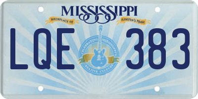 MS license plate LQE383