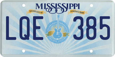 MS license plate LQE385