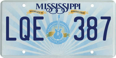 MS license plate LQE387