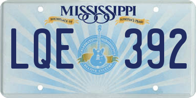 MS license plate LQE392