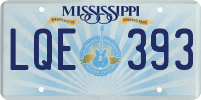 MS license plate LQE393