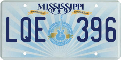MS license plate LQE396