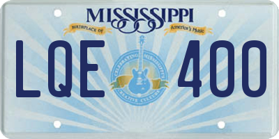 MS license plate LQE400