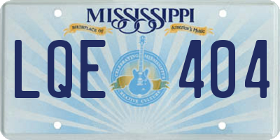 MS license plate LQE404