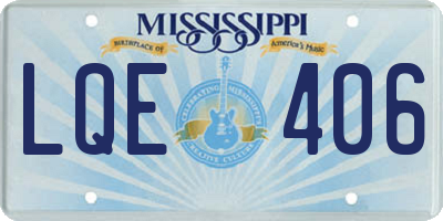 MS license plate LQE406