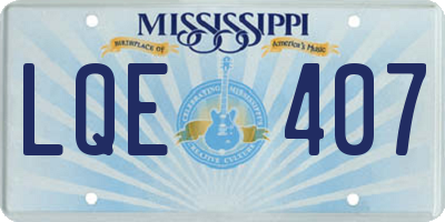 MS license plate LQE407