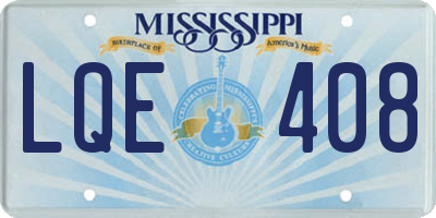 MS license plate LQE408