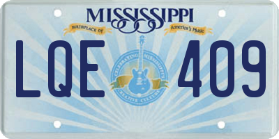 MS license plate LQE409