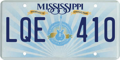 MS license plate LQE410