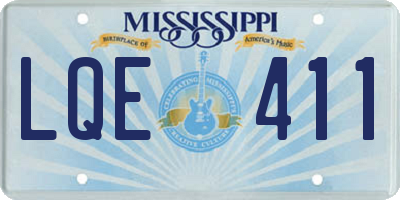 MS license plate LQE411
