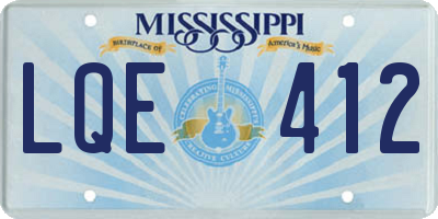 MS license plate LQE412
