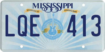MS license plate LQE413
