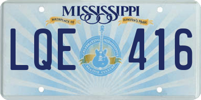 MS license plate LQE416