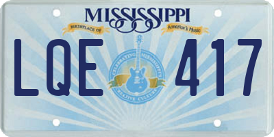 MS license plate LQE417