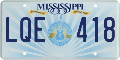 MS license plate LQE418
