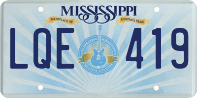 MS license plate LQE419