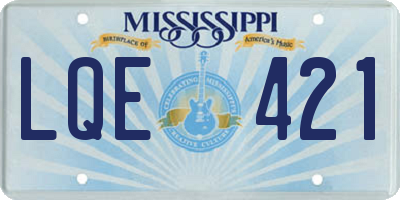MS license plate LQE421