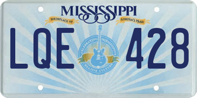 MS license plate LQE428