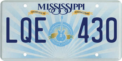 MS license plate LQE430