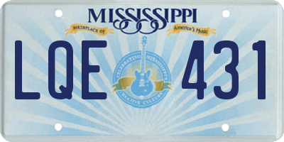 MS license plate LQE431