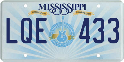MS license plate LQE433
