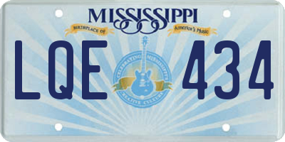 MS license plate LQE434