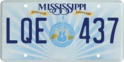 MS license plate LQE437